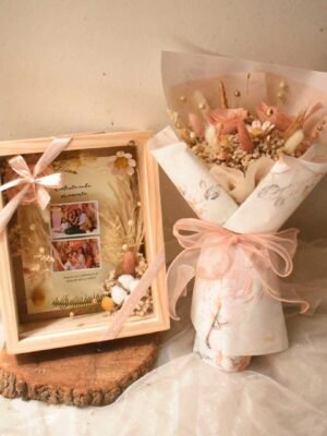 Cuadro-3d-eterno--+-bouquet-duo Cuadro 3D + Bouquet eterno duo