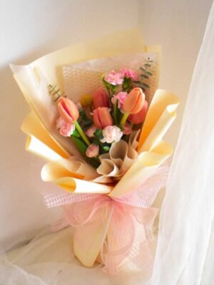 nedaegjmh Coral Tulip Bouquet