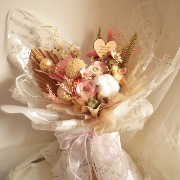 Fly dried pink bouquet - Imagen 2