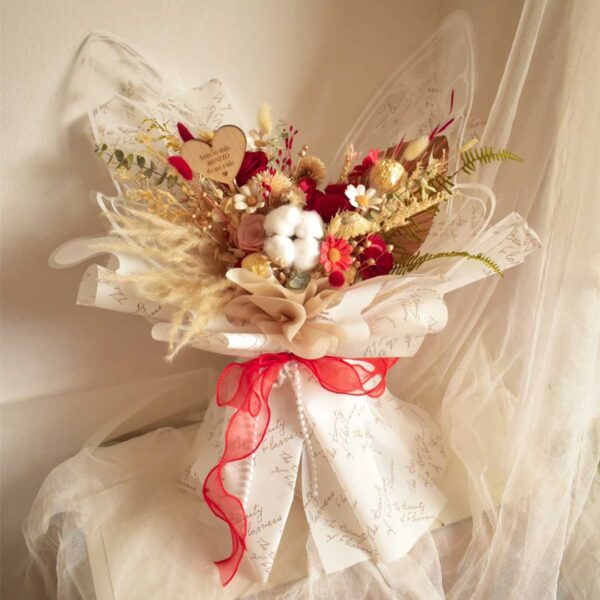 Fly dried red bouquet - Imagen 3