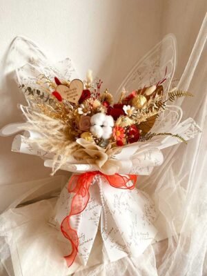 fykxkyfxyhx Fly dried red bouquet