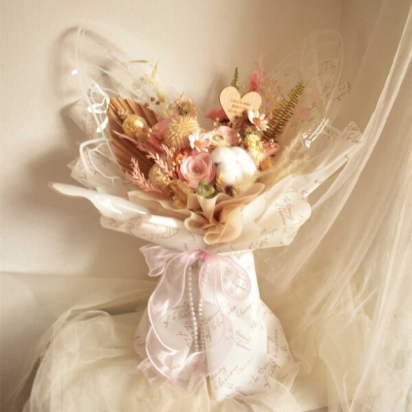 Fly dried pink bouquet - Imagen 4