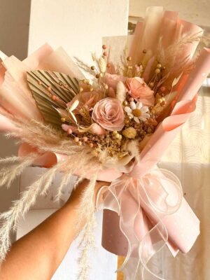 fstjsrjr Pink Dried bouquet