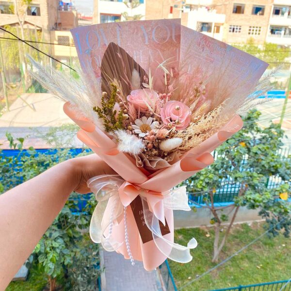 Bouquet dried premium pink - Imagen 2